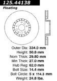 Centric 125.44138 Front Brake Rotor
