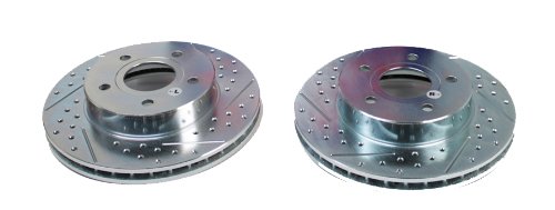 BAER 53027 020 Sport Rotors Slotted Drilled Zinc Plated Rear Brake Rotor Set Pair