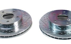 BAER 53027 020 Sport Rotors Slotted Drilled Zinc Plated Rear Brake Rotor Set   Pair