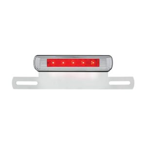 United Pacific Chrome License Plate Light & Bracket With Red LED 3rd Brake Light   Red LED/Red Lens, S2007LED