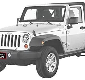 STO N SHO Front License Plate Bracket Compatible with 2008 2018 Jeep Wrangler JK with plastic bumper (SNS48)