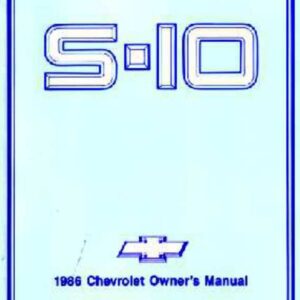 bishko automotive literature 1986 Chevrolet S 10 Blazer Truck Owners Manual User Guide Reference Operator