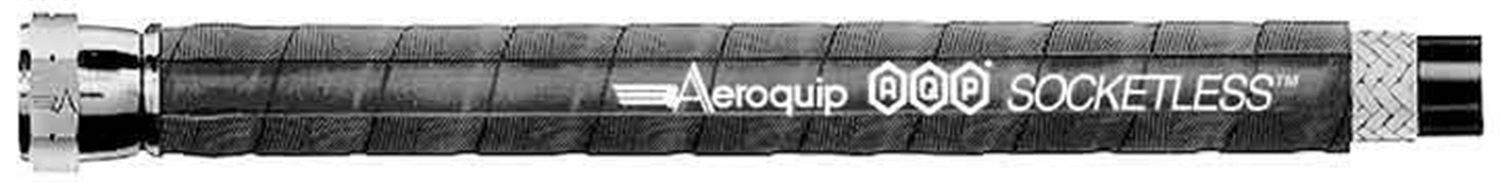 Aeroquip FCN1006 AQP Socketless Hose 6 ft. Hose 10AN Hose Size 0.63 in. I.D. 0.91 in. O.D. 250 PSI 6 in. Min. Bend Radius 18 in. Per HG Black AQP Socketless Hose