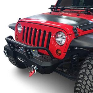 Warrior 6577   MOD Series Stubby Black Front Winch HD Bumper with Pre Runner Guard