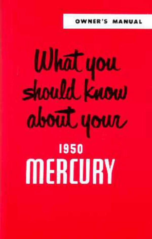 bishko automotive literature 1950 Mercury Owners Manual User Guide Reference Operator Book Fuses Fluids