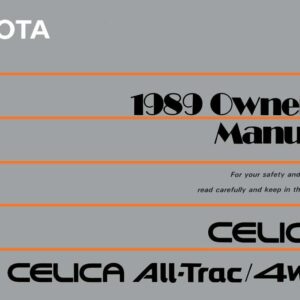 bishko automotive literature Owners Manual User Guide for The 1989 Toyota Celica All Trac / 4WD