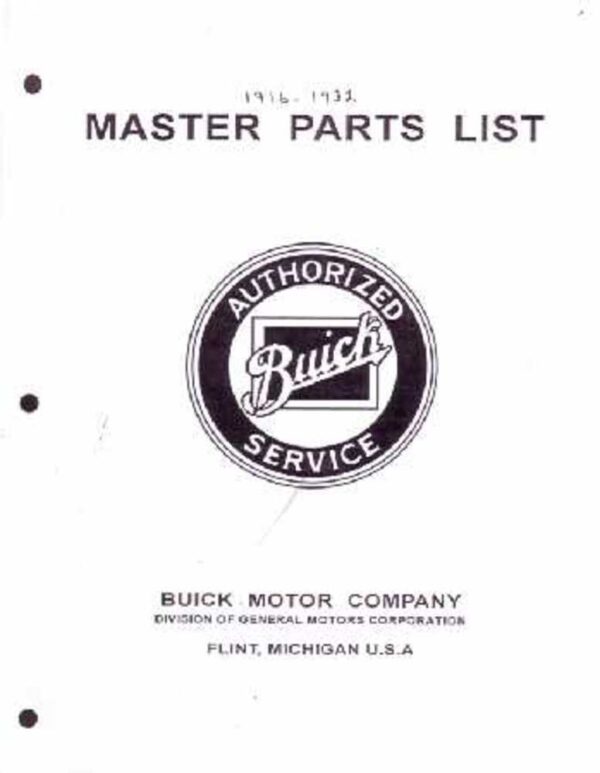 bishko automotive literature 1928 1929 1930 1931 1932 Buick Parts Numbers Book Guide Interchange Drawings