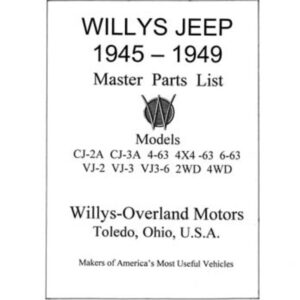 bishko automotive literature 1945 1946 1947 1948 1949 Jeep Willys Parts Numbers List Interchange Factory