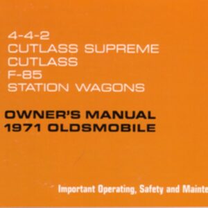 bishko automotive literature 1971 Oldsmobile 442 Cutlass F 85 Wagon Owners Manual User Guide Reference Book
