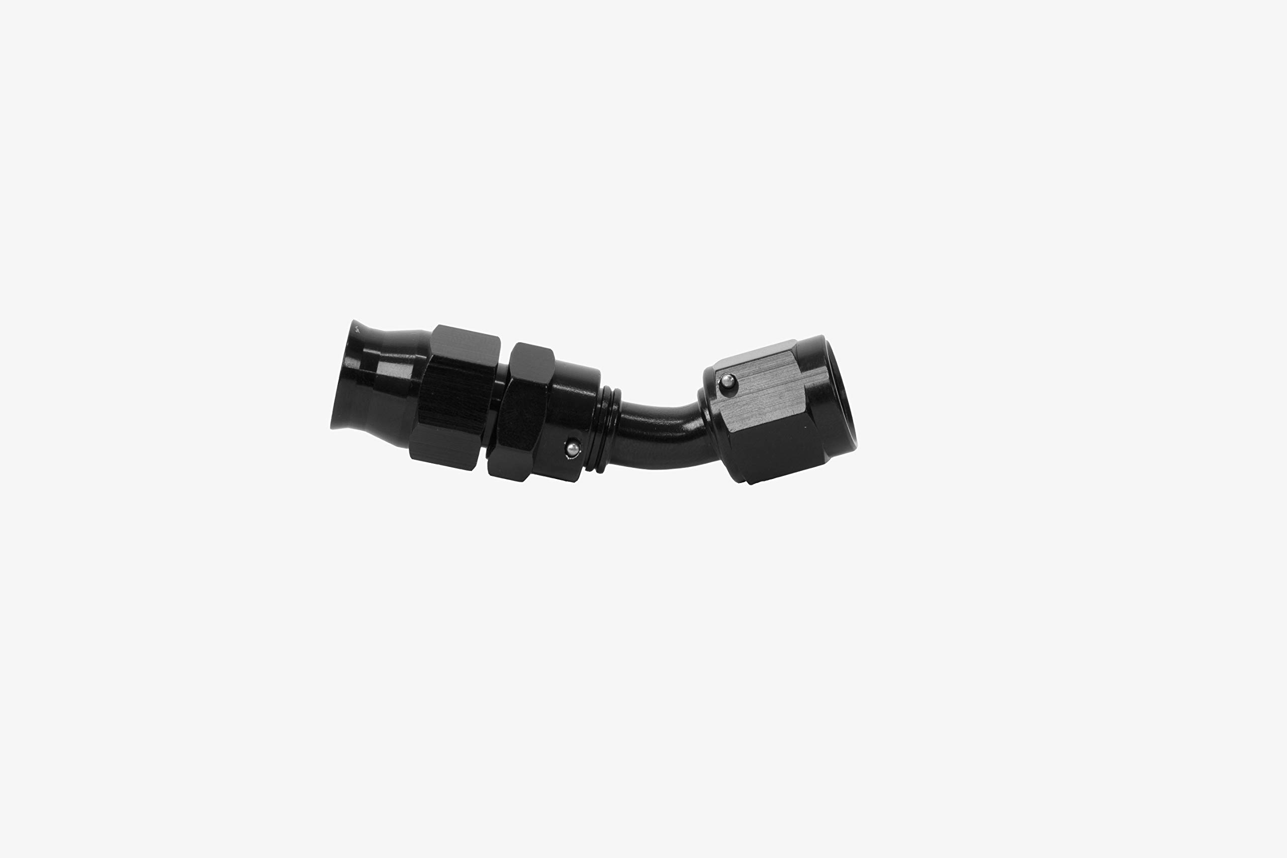 Aeromotive 15351 Black Anodized Hose End for PTFE Coated Fuel Line, AN 06, 45u00b0