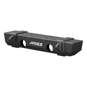 ARIES 2156000 TrailCrusher Black Steel Jeep Wrangler JK Front Bumper, 12,500 lbs Winch and Shackle Ratings