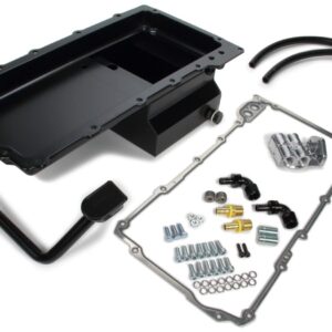 TRANS DAPT PERFORMANCE   LS SWAP OIL PAN/FILTER REOCATION KIT; SINGLE FILTER; HORIZONTAL PORT; BLACK PAN (0181)