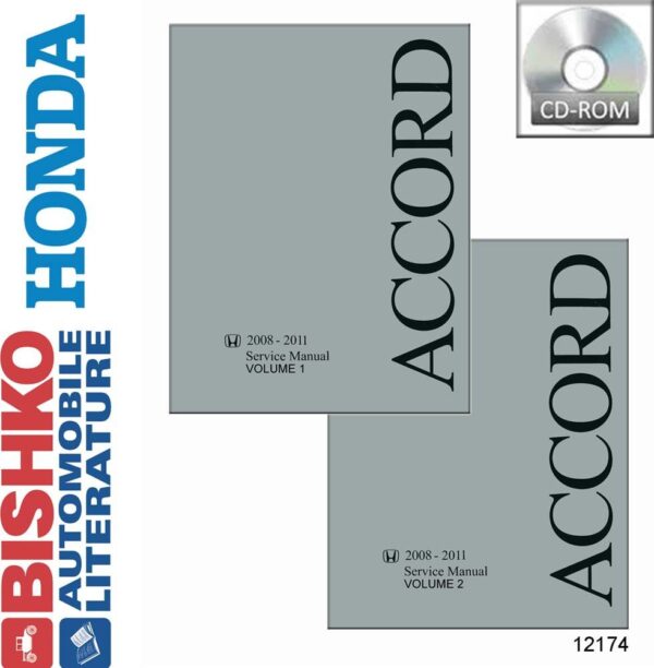 bishko automotive literature   Service Repair Manual CD Engine for The 2008 2009 2010 2011 Honda Accord (4 Cyl Only)