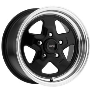 Vision 521H Nitro Black with Polished Lip Wheel Finish (15 x 10. inches /5 x 127 mm,  25 mm Offset)