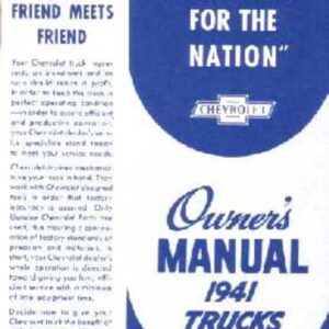 bishko automotive literature 1941 Chevrolet Truck Owners Manual User Guide Reference Operator Book Fuses