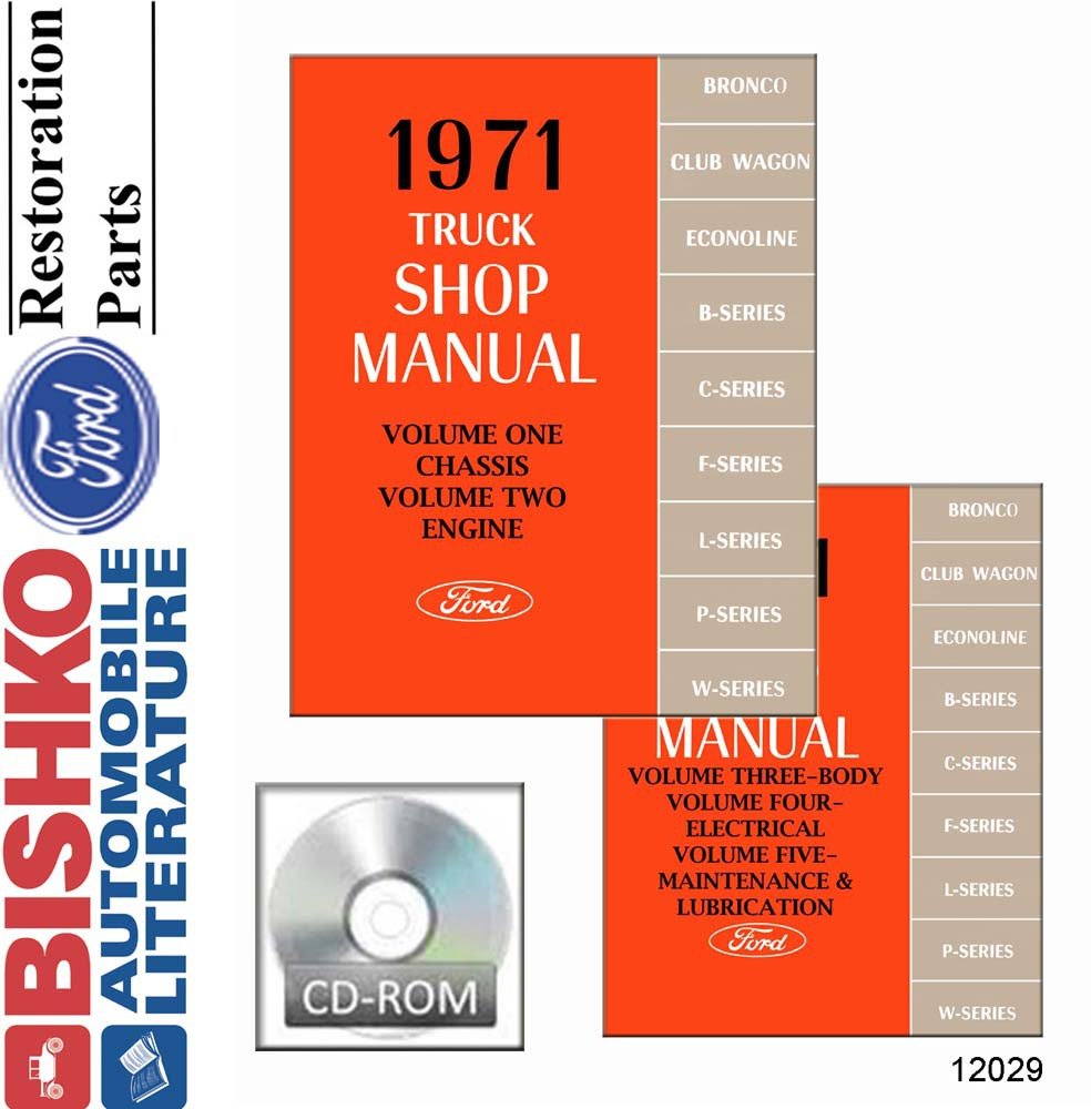 bishko automotive literature Shop Service Repair Manual CD Engine Drivetrain Electrical OEM for The 1971 Ford Truck