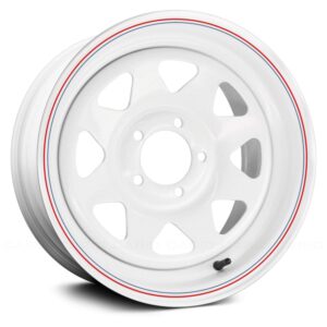 AWC 8 SPOKE White Wheel with Aluminum (1 x 1. inches /1 x, 1 mm Offset)
