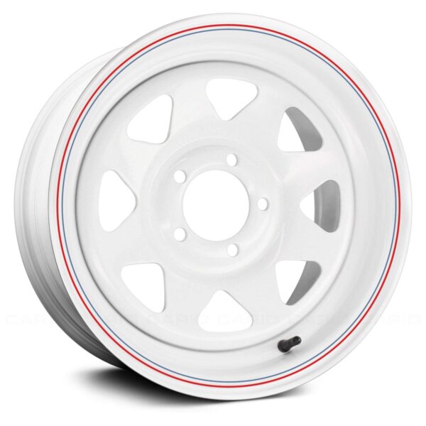 AWC 8 SPOKE White Wheel with Aluminum (1 x 1. inches /1 x, 1 mm Offset)