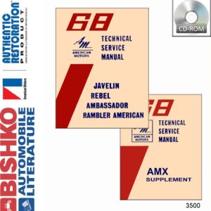 bishko automotive literature 1968 AMC Javelin Rebel Ambassador Shop Service Repair Manual CD Engine