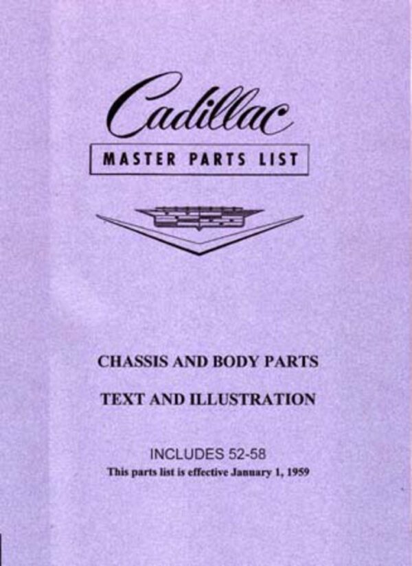 bishko automotive literature Parts Numbers List Guide Interchange Drawings for The 1954 1955 1956 1957 1958 Cadillac
