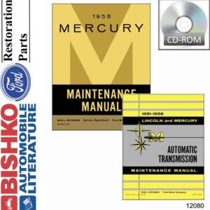 bishko automotive literature 1958 Mercury w/ 51 58 Auto Trans Manual Shop Service Repair Manual CD Engine OEM