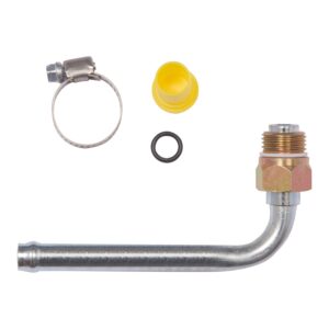 Edelmann 39102 Power Steering Line End Fitting; 3/8 Swivel O Ring x 3/8 Beaded Tube   90 degree