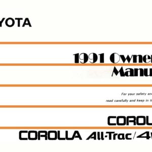 bishko automotive literature Owners Manual User Guide for The 1991 Toyota Corolla All Trac / 4WD