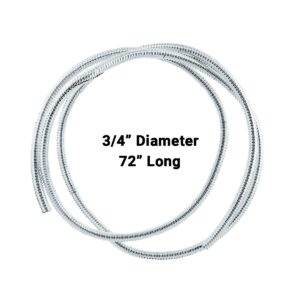 United Pacific 34804 72 inch Long u00beu201d Diameter Chrome Wire Loom, Corrugated Polypropene Construction, Crush & Abrasion Resistant   u00beu201d Diameter