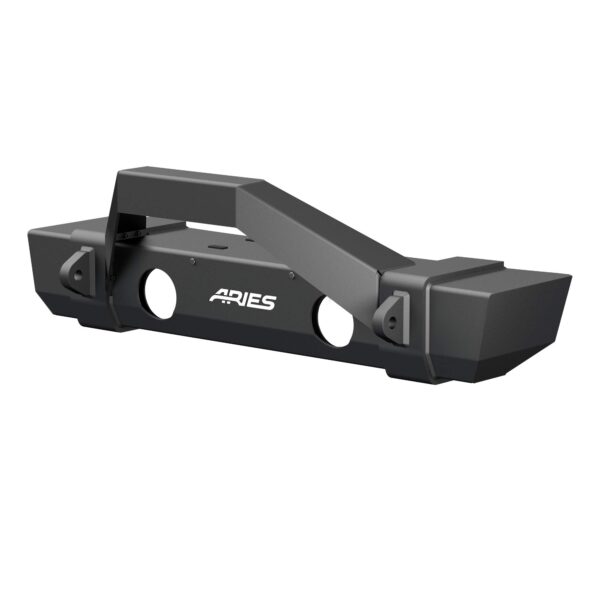 ARIES 2186002 TrailCrusher Black Steel Jeep Wrangler JL, Gladiator Front Bumper with Brush Guard, 12,500 lbs Winch and Shackle Ratings