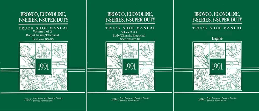 bishko automotive literature Shop Service Repair Manual Engine Drivetrain for The 1991 Ford Truck F150 F350 Econoline