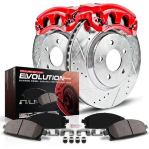 Power Stop KC868 1 Click Performance Brake Kit with Caliper and 1 Front Sensor Wire For BMW 325xi 2001 2005 [Model Specific]