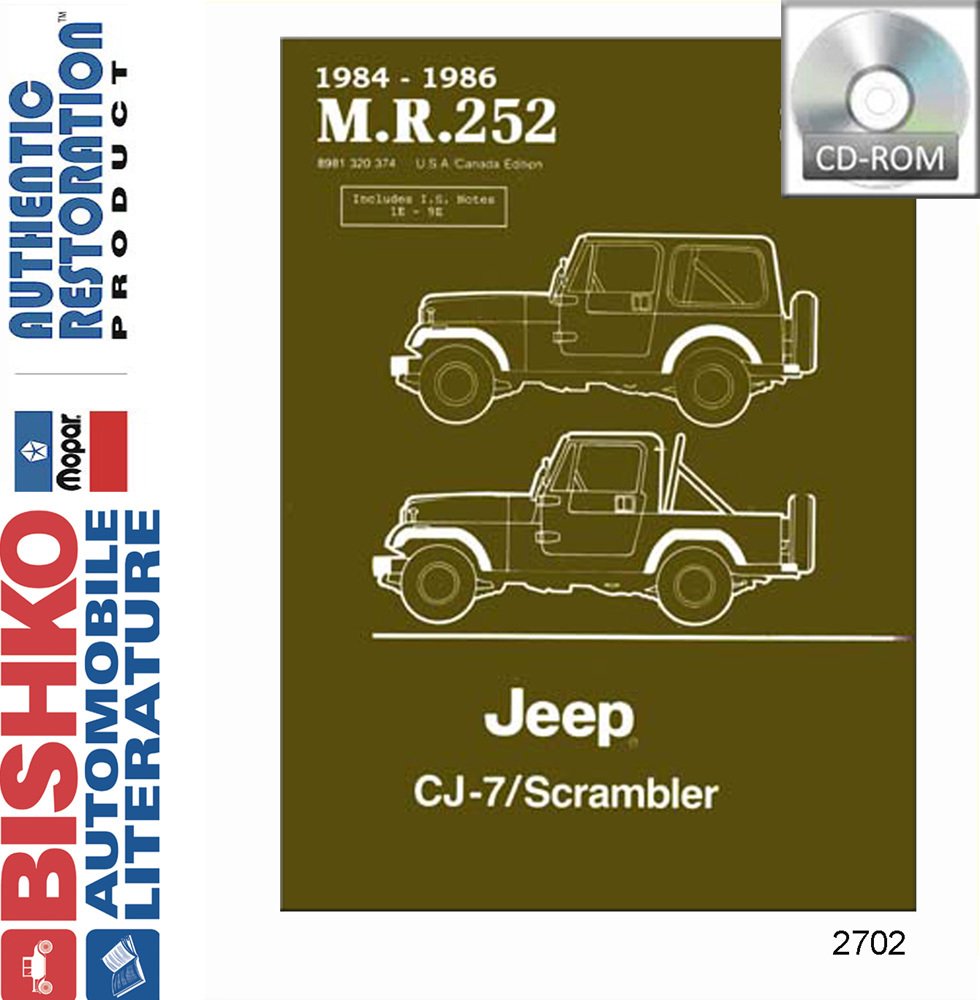 bishko automotive literature 1984 1985 1986 Jeep Cj 7 Scrambler Shop Service Repair Manual CD Engine