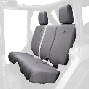 Bestop 2928409 Charcoal Rear Seat Covers   Jeep 2013 2018 Wrangler Unlimited, 2007 Unlimited; Fit Factory Rear Seats