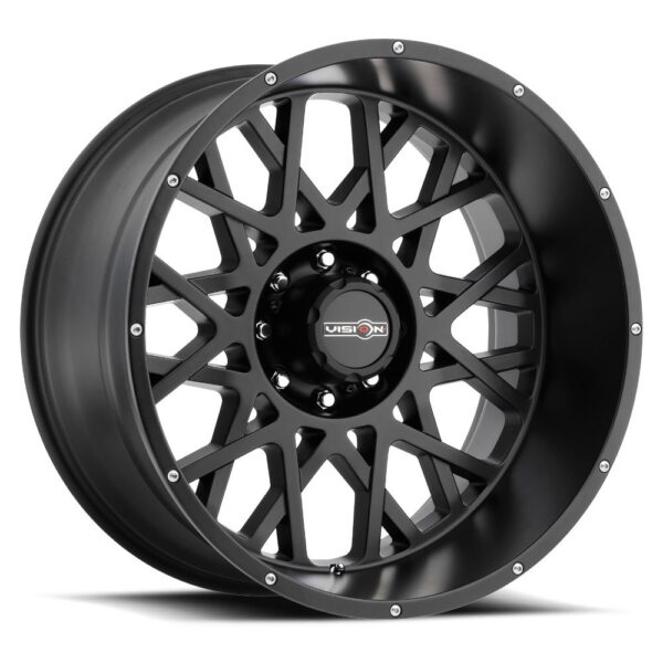 VISION 412 Rocker Anthracite w/Satin Black Lip & Chrome Bolts 20X12