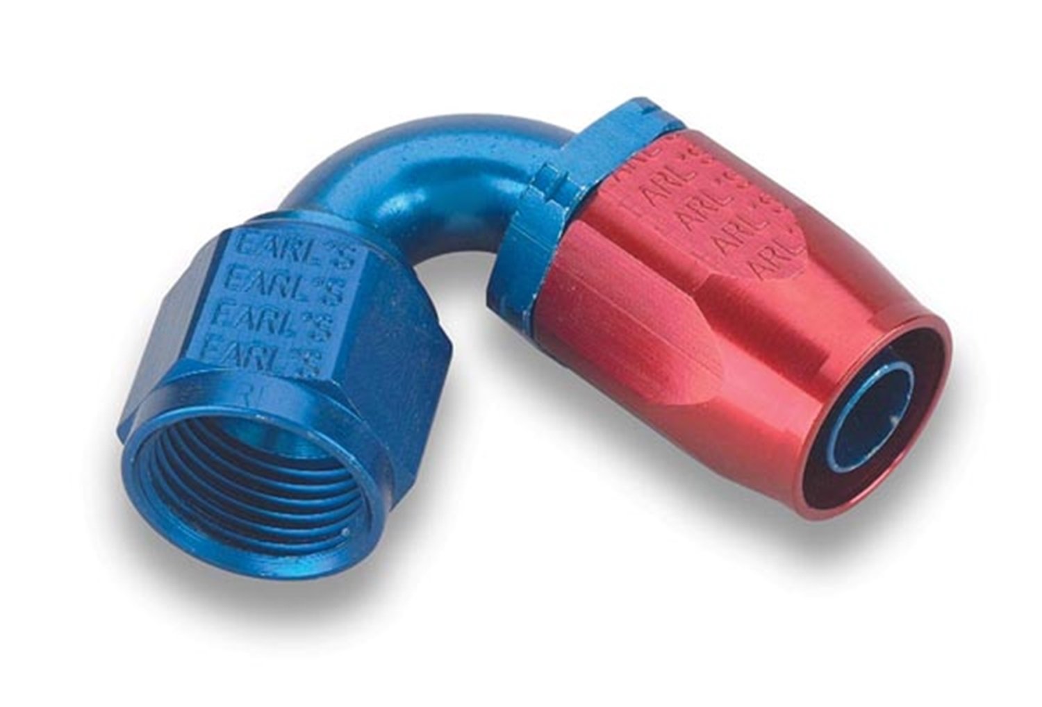 Earl's Performance 312012ERLP Auto Fit 120 Deg. AN Hose End Fitting Size: 12AN Female Hose End Size: 12AN Single Nipple Non Adjustable Anodized Red/Blue Aluminum Clamshell Packaging Auto Fit 120 Deg. AN Hose End