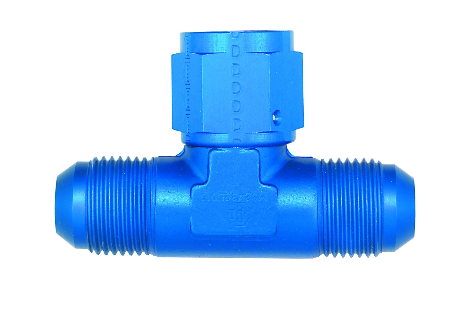 Aeroquip FBM2282 Tee w/Female On The Bottom 6AN Dash Size x 6AN Dash Size x 6AN Dash Size Aluminum Blue Anodized Bulk Packaged Tee w/Female On The Bottom