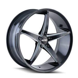 TR70 18x8, Bolt Pattern: 5x4.5/, Offset: 35, BLACK/MILLED SPOKES, set of 1