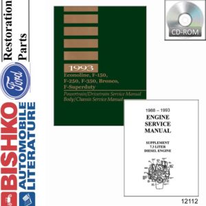 bishko automotive literature Service Manual CD OEM for The 1993 Ford Bronco F100   F350 F Super Duty Lt Duty Pickup