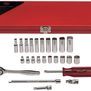 Wright Tool 223 1/4 Drive 6 Point Standard and Deep Socket Set (23 Piece)