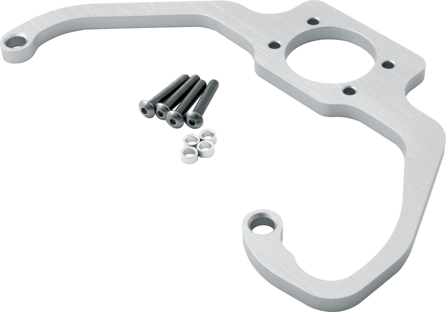 Allstar ALL54280 Silver Anodized Billet Aluminum Fuel Regulator Mounting Bracket for 4150 Style Series Carburetor and Aeromotive Regulator