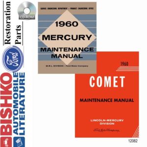 bishko automotive literature 1960 Mercury Mercury Comet Shop Service Repair Manual CD Engine Drivetrain
