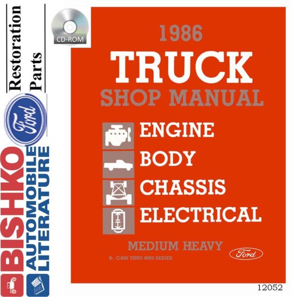 Bishko Automotive Literature Shop Service Repair Manual Cd Engine Drivetrain For The 1986 Ford Med Duty Heavy Duty