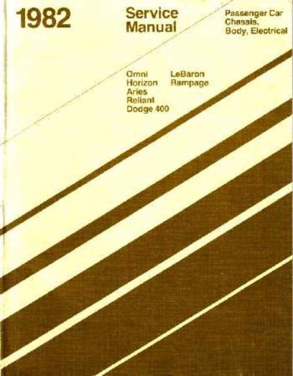 bishko automotive literature 1982 Lebaron 400 Aries Omni Shop Service Repair Manual Engine Drivetrain OEM