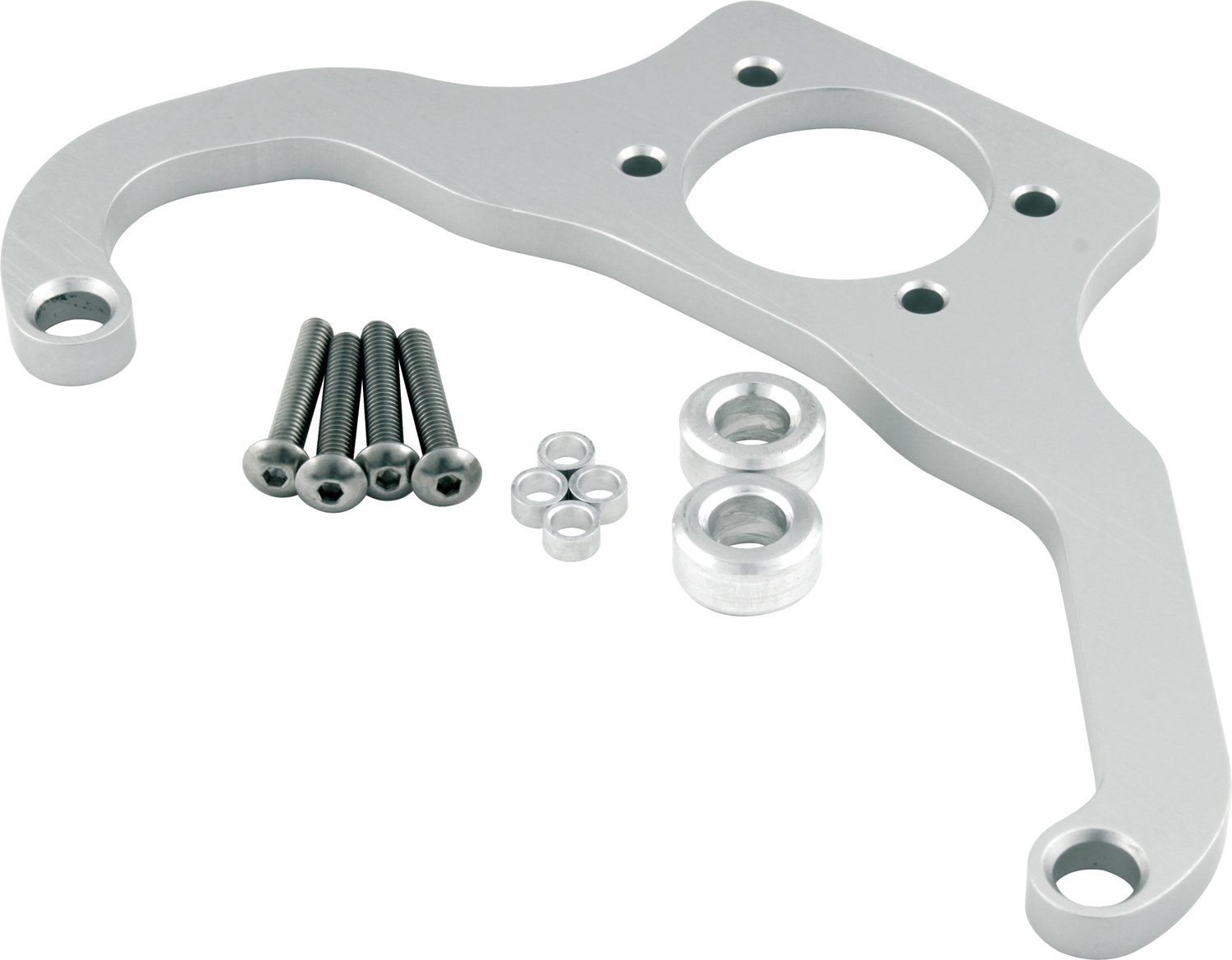 Allstar ALL54282 Silver Anodized Billet Aluminum Fuel Regulator Mounting Bracket for 4500 Style Series Carburetor and Aeromotive Regulator