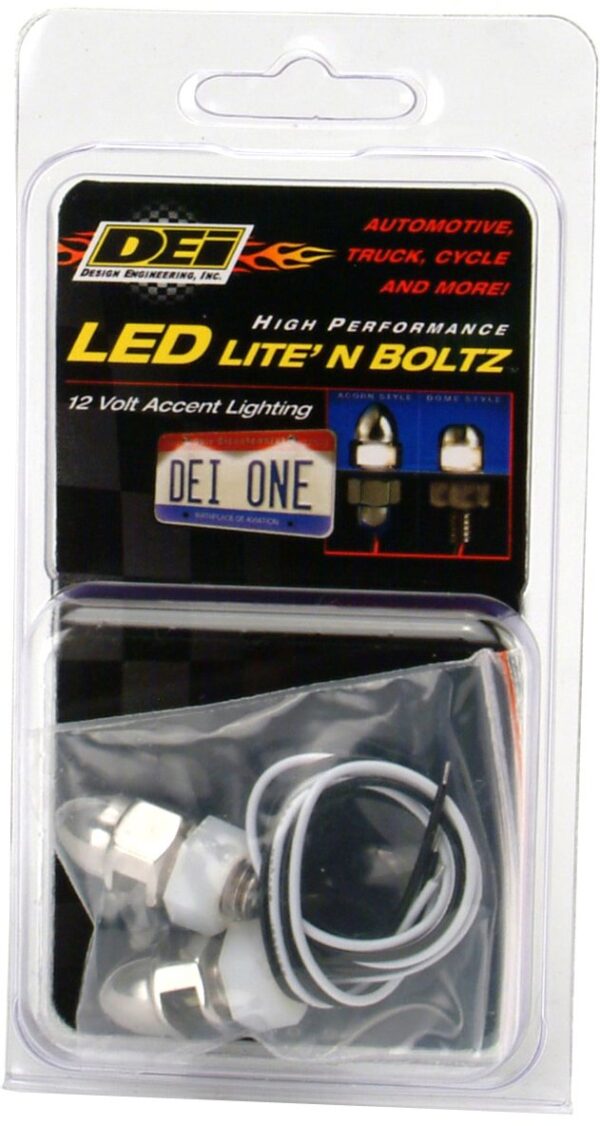 Design Engineering 030311 Lite'N Boltz LED License Plate Lighting Kit with Acorn Shape Head, 2 Piece   Polished