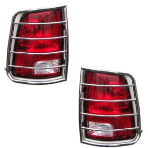 Black Horse Tail Light Guards Stainless Steel Compatible with 2003 2009 Hummer H2 7GHU010SS