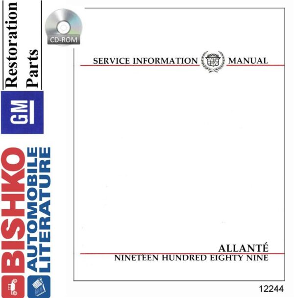 bishko automotive literature Shop Service Repair Manual CD for The 1989 Cadillac Allante