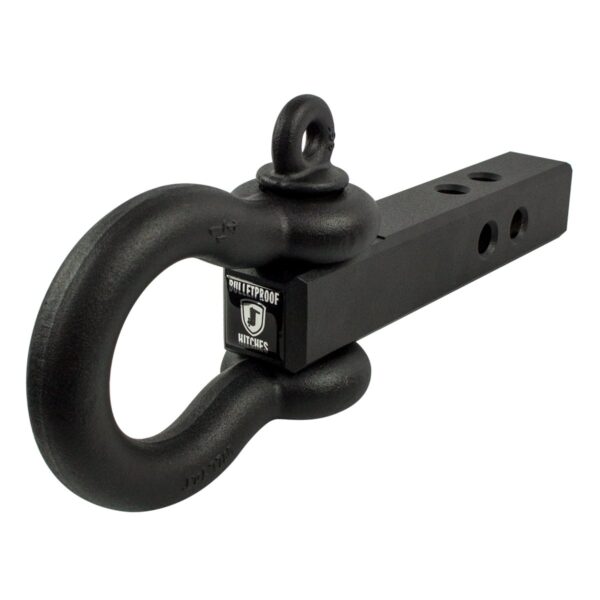 BulletProof Hitches 2.0 Extreme Duty Receiver Shackle (36,000lb. Rating) with D Ring/Clevis (Black Textured Powder Coat, Solid Steel)