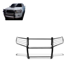 Black Horse Grille Brush Bumper Guard Modular Stainless Steel Compatible with 2005 2015 Toyota Tacoma 17A096400MSS