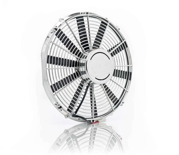 Be Cool 75034 16 Chrome Plated High Torque Electric Pusher Fan